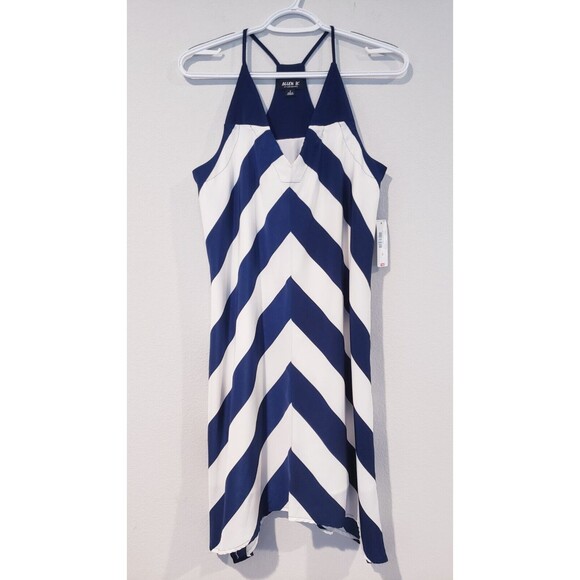 allen B by allen schwartz Sundress Size 2 Blue And White Slimming Stripe - Picture 2 of 7